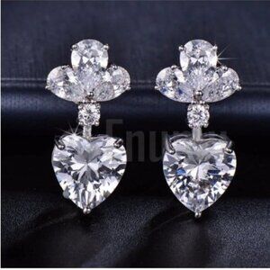 🍁 Cute Heart Shaped  Zirconia Luxury Imitate Drop Earrings for Women, UNVN12474